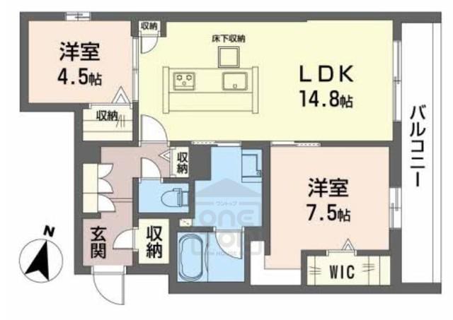 エンゲル江坂(2LDK/1階)の間取り写真
