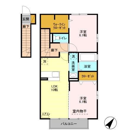 LIEN(2LDK/2階)の間取り写真