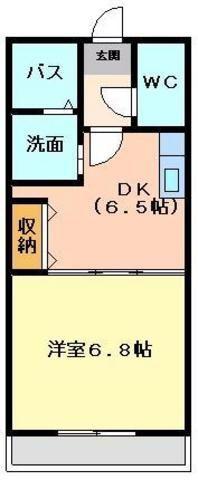 サザンクロスA(1DK/1階)の間取り写真