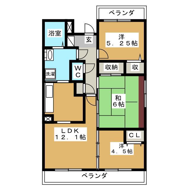 ドゥソレイユ横山台(3LDK/2階)の間取り写真