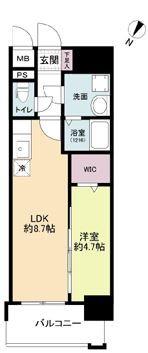 MODERN PALAZZO 天神北II(1LDK/6階)の間取り写真