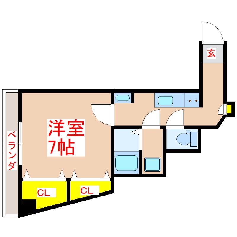 YSBLD 21(1K/5階)の間取り写真