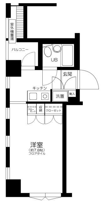 池袋シティハウス(1K/2階)の間取り写真