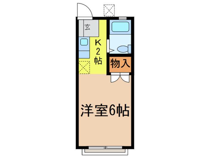 近藤ハイツ(1K/2階)の間取り写真