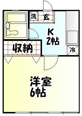ファミールホンダ(1K/1階)の間取り写真
