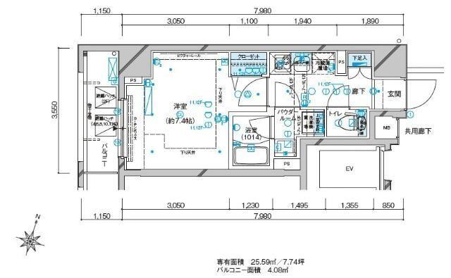 メインステージ板橋本町駅前II(1K/3階)の間取り写真