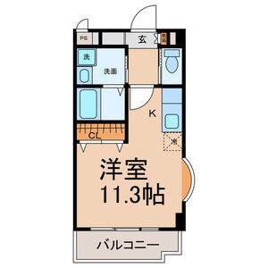 ヒルズ本多(ワンルーム/1階)の間取り写真