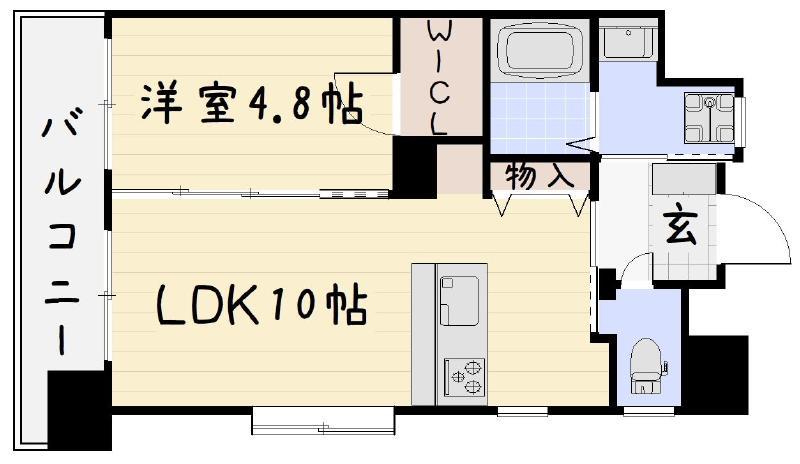 ミーナ原町(1LDK/2階)の間取り写真