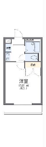 レオパレスベルヴィル湘南(1K/2階)の間取り写真