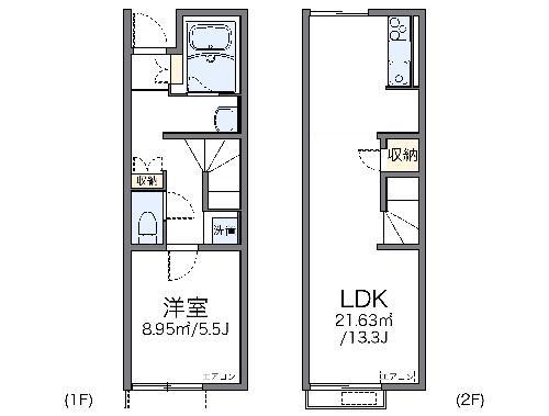レオネクスト向日葵(1LDK/1階)の間取り写真