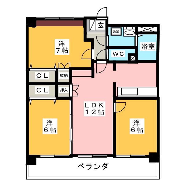ガレリアM(3LDK/4階)の間取り写真
