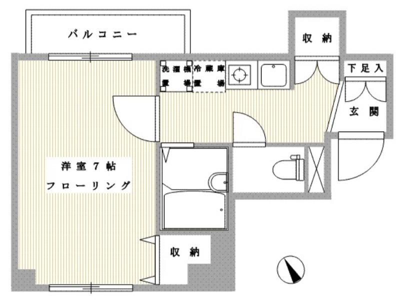 フレンド北上野(1K/5階)の間取り写真