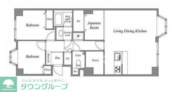 磯子台スカイマンション(2LDK/1階)の間取り写真
