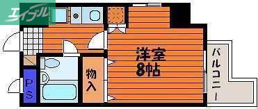 アミーゴ大供(1K/3階)の間取り写真