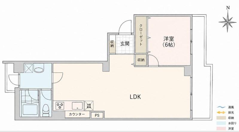 GSハイム南青山(1LDK/4階)の間取り写真