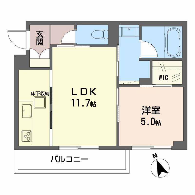 ネオブランコート(1LDK/1階)の間取り写真
