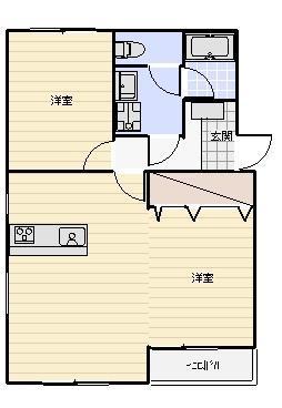 フェニックスII(1LDK/1階)の間取り写真
