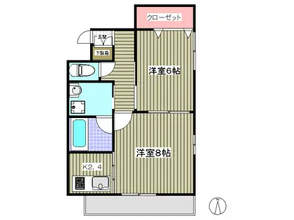 アルビレオ(2K/2階)の間取り写真