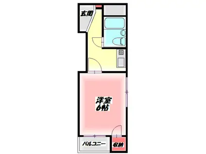 三和ビル(1K/4階)の間取り写真