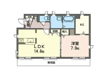 ＪＲ川越線 日進駅(埼玉) 徒歩4分 2階建 築22年(1LDK/1階)の間取り写真