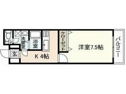 第1西本ビル(1K/4階)の間取り写真