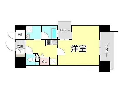 ベルフェリーク新神戸(ワンルーム/5階)の間取り写真
