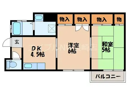 永尾アパート(2K/1階)の間取り写真