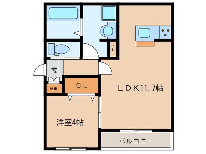 メゾン・ウィステリア(1LDK/2階)の間取り写真