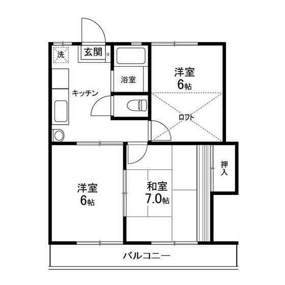 スエルテライフ(3K/2階)の間取り写真
