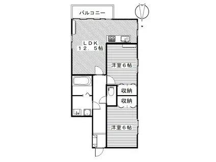 MIKIハイツⅡ(2LDK/1階)の間取り写真