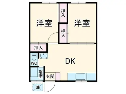 第二泰和マンション(2DK/1階)の間取り写真