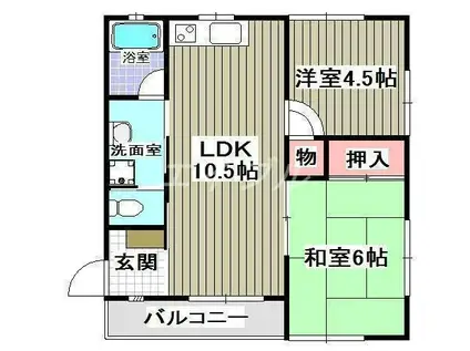 シャリテホサキ(2LDK/2階)の間取り写真