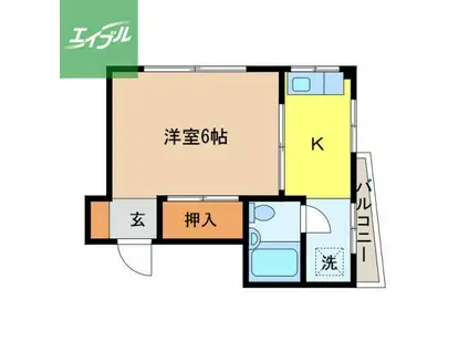 藤川マンション(1K/4階)の間取り写真