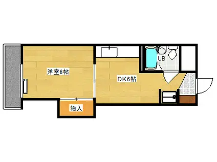 グリーンパ-ク庚午(1DK/3階)の間取り写真