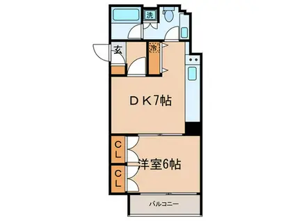ゾンネンハイム元麻布(1DK/2階)の間取り写真