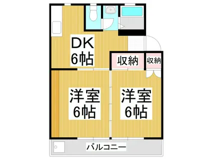 コーポ御所(2DK/1階)の間取り写真