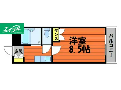 ブロードヒル II(1K/1階)の間取り写真