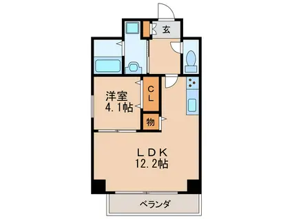 GRANDUKE新栄(1LDK/11階)の間取り写真