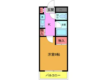 ゼファ・エス(1K/2階)の間取り写真