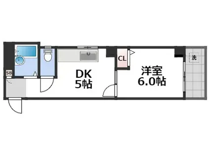 タイホウハイツ敷津Ⅲ番館(1DK/7階)の間取り写真