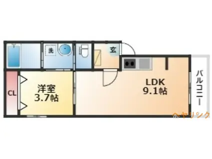 コンパートハウス大曽根(1LDK/3階)の間取り写真