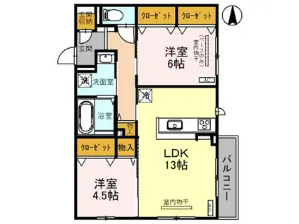 ＩＲいしかわ鉄道 金沢駅 徒歩40分 2階建 新築(2LDK/2階)の間取り写真