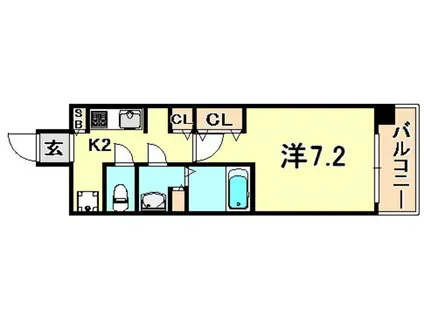 W-STYLE神戸II(1K/15階)の間取り写真
