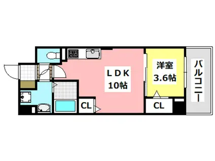 サンプラザ茨木(1LDK/2階)の間取り写真