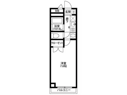 アンプルールフェール横浜子安台(1K/2階)の間取り写真