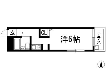 ONハイツ甲東園(ワンルーム/1階)の間取り写真