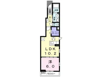 ブランネージュC(1LDK/1階)の間取り写真