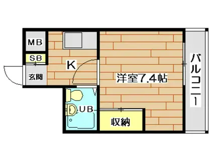 ホーミーレジデンス(1K/2階)の間取り写真