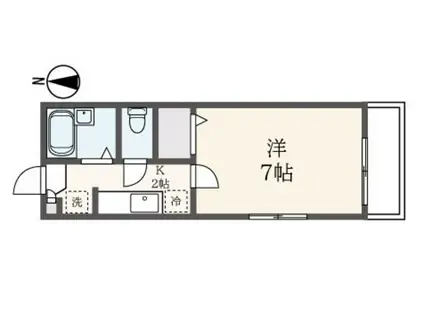 セラヴィII(1K/1階)の間取り写真
