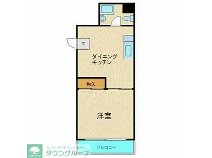 ハイツ三軒茶屋(1DK/4階)の間取り写真